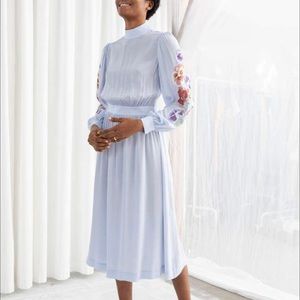 & other stories Sheer floral embroidered midi dress
